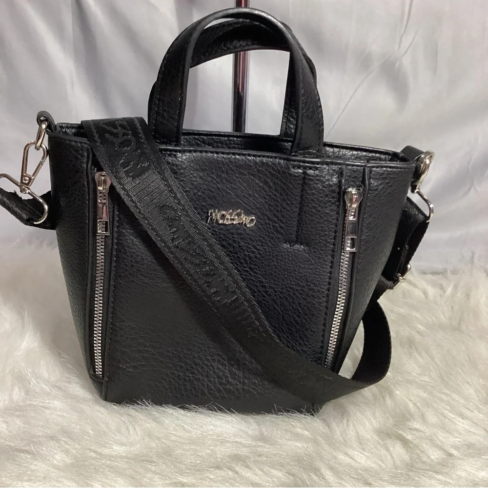 NWOT Mossimo Cute Little Black Zippers Crossbody Satchel Bag